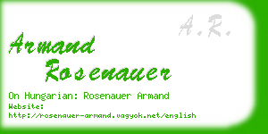 armand rosenauer business card